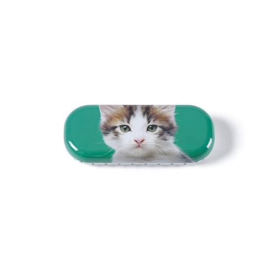 Catseye - Kitten on Green Glasses Case